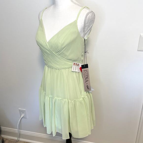 Mac Duggal Braided Spaghetti Strap Faux Wrap Dress In Mint 70200 Size 4 New - Picture 6 of 12